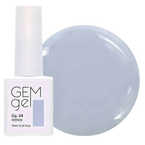Abit Ateu Jemjel Keolreo Jel , 24 Hayanparang , 10 ml, 1 Pack (아빛 아트 젬젤 컬러 젤 하얀파랑)