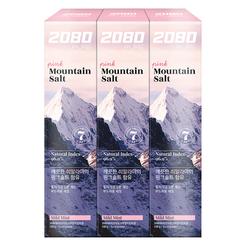 2080 Pyueochiyak Pink Madeu Mint Scent , 120 g, 3 Pack (퓨어치약 마드)