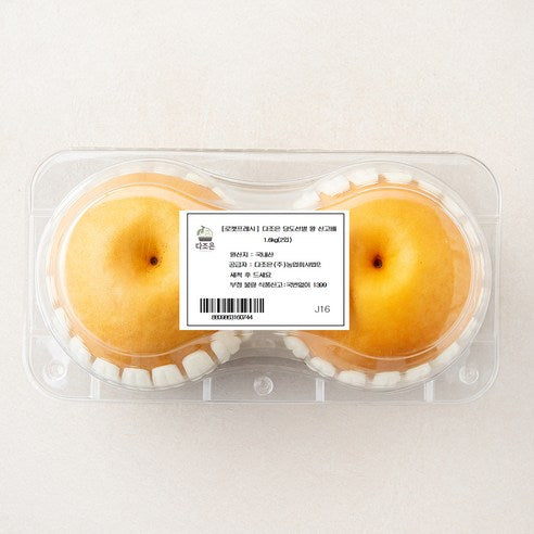 Dajoeun Sweetness Seonbyeol King Singo Pear , 1.6 kg(2 Pack ), 1 Pack (다조은 당도선별 왕 신고배, 1.6kg(2입), 1개)