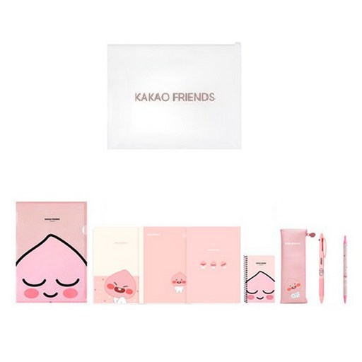 Kakaopeurenjeu Sinhakgi Silsokguseong Mungu Set A, Eo Peach , 1 Pack (카카오프렌즈 신학기 실속구성 문구 어)