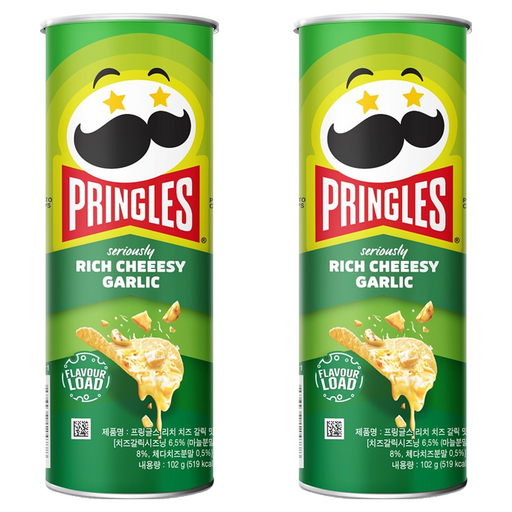 Peuringgeulseu Richi Cheese Galrik Flavor , 102 g, 2 Pack (프링글스 리치 갈릭)