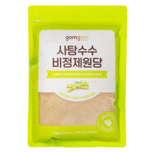 Gomgom Satangsusu Bijeongje Wondang , 1 kg, 1 Pack (곰곰 사탕수수 비정제 원당, 1kg, 1개)