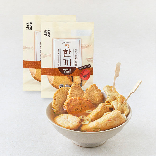 Samjin Fish Cake Ttak Kki Fish Cake Tang Spicy Flavor , 326 g, 2 Pack (삼진 딱 끼 탕)