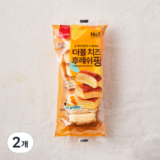 Samrip Deobeul Cheese Whoo Reswipang , 98 g, 1 Pack , 2 Pack (삼립 더블 레쉬팡)