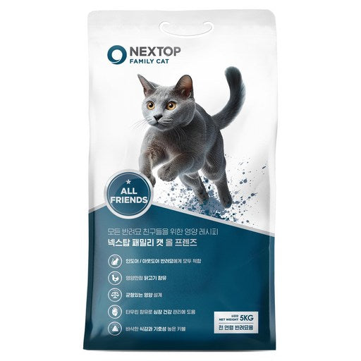 Useongsaryo Jeonyeonryeong Nekseutap Paemilrikaet Geonsiksaryo , Chicken , 5 kg, 1 Pack (우성사료 전연령 넥스탑 패밀리캣 건식사료)