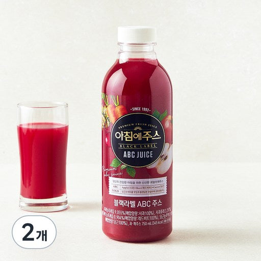 Morning Juseu Black Rabel ABC Juseu , 750 ml, 2 Pack (주스 라벨)