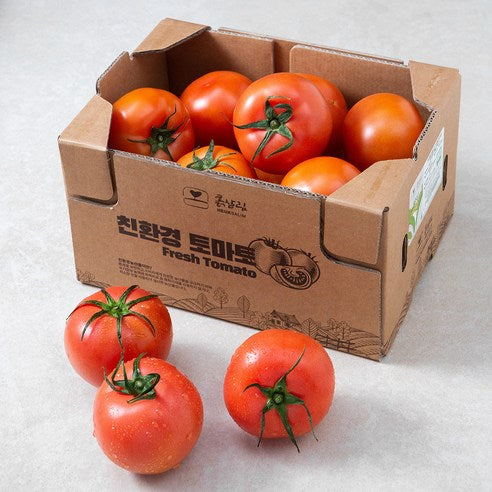Eco-friendly Injeung Tomato , 3 kg, 1 Box (친환경 인증 토마토, 3kg, 1박스)