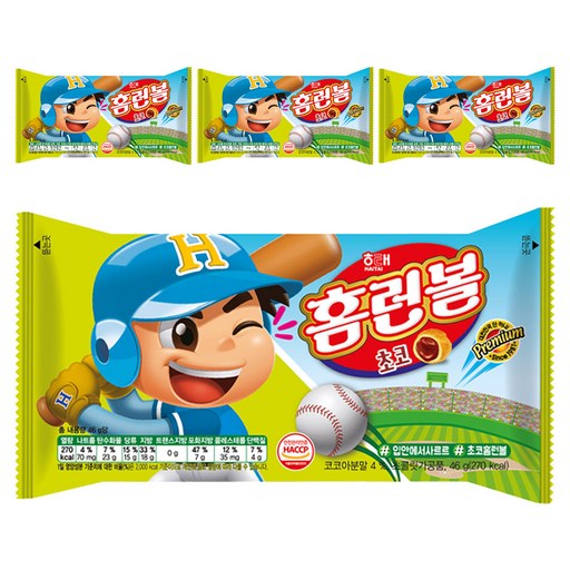 Haitai Je Homreonbol Choko , 46 g, 4 Pack (제 홈런볼 초코)