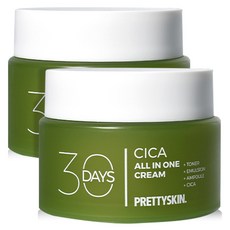 Peuriti Toner 30 Days All-in-One Sika Soothing Moisture Cream , 2 Pack , 100 ml (프리티스킨 30 Days 올인원 시카 진정 수분크림, 2개, 100ml)