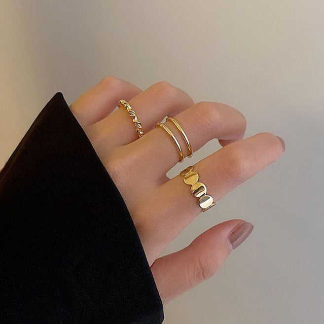 Simpeul Reeodeu Ring Banji 3 Types Set Opeun Jojeolneung Sseoji Curl Banji 3 P (심플 레어드 링 반지 오픈 조절능 써지)
