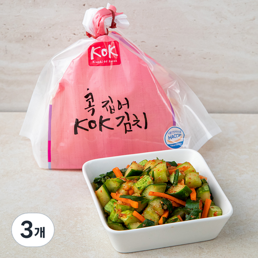 Kokjipeokok Kids Cucumber Kimchi , 600 g, 3 Pack (콕집어콕)