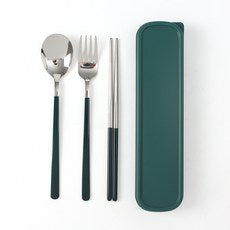 Sheets Topia DOTO Silver Tebeul Portable Cutlery + Fork Set , 1 Pack , Kkukkkuknyang Pink , Kkukkkuknyang Pink (도매토피아 DOTO 실버테이블 휴대용 수저 + 포크 세트, 1개, 꾹꾹냥이핑크, 꾹꾹냥이핑크)