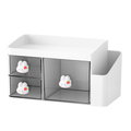 Kohimo Kaerikteo Tumyeong 3 Dan Deseukeu Ogeonajeo 4 W 241, White , 1 Pack (코히모 캐릭터 투명 3단 데스크 오거나이저 4W241, 화이트, 1개)