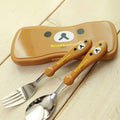 Rirakkuma Eolgul Nyu Seupun Fork Case Set RK 113, Honhap Color , Spoon + Fork + Case , 1 Pack (리락쿠마 얼굴 뉴 스푼 포크 케이스 세트 RK113, 혼합 색상, 숟가락+포크+케이스, 1개)