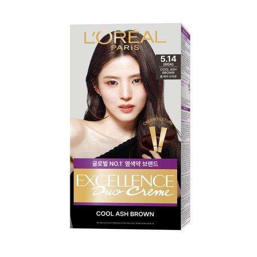 Realpari Ekselrangseu Dyuo Cream Nanwosseu Saechiyeomsaek Yeommoje , 5.14 Kulaeswibeuraun , 1 Pack (레알파리 엑셀랑스 듀오 나눠쓰 새치염색 염모제 쿨애쉬브라운)