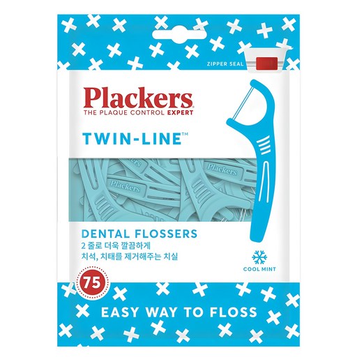 Peulraekkeoseu Teuwinrain Chisil , 75 Pack , 1 Pack (플랙커스 트윈라인 치실)