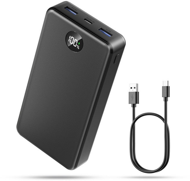 UOOFON Gosok Charging Large Size Bojo Pear Teori 30000 mAh PD 22.5 W QC 3.0 Janryangpyosi Multi Danja + 20 W USB-C Cable , Black -30000 mAh, P 1 (UOOFON 고속충전 대용량 보조배터리 30000mAh PD 22.5W QC3.0 잔량표시 멀티단자 + 20W C타입 케이블, 블랙-30000mAh, P1)