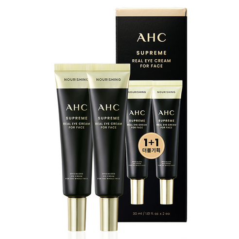 AHC Syupeurim Rieol A Cream Packets Peseu , 30 ml, 2 Pack (AHC 슈프림 리얼 아이크림 포 페이스, 30ml, 2개)