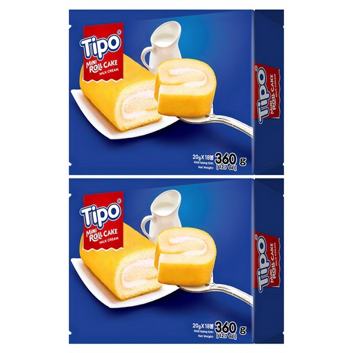 Ti Packets Mini Roll Cake 18 p, 360 g, 2 Pack (티)