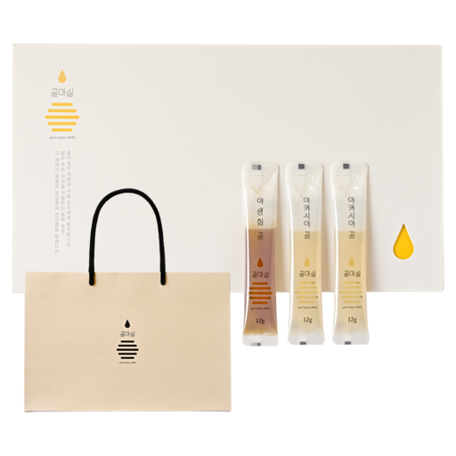 Honey Masil Akasia Honey 12 g x 20 p + Yasaenghwa Honey 12 g x 10 p Mini Stick Seonmul Set + Syopingbaek , 1 Set (마실 아카시아 야생화 선물 쇼핑백)