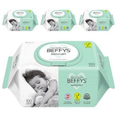 Bepiseu Adongyong Jenteul Soft Wet Wipes Kaephyeong , 60 g, 100 Sheets , 4 Pack (베피스 아동용 젠틀 소프트 물티슈 캡형, 60g, 100매, 4개)