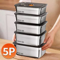 Stainless Milpyeyonggi Banchan Whole Set Jingong Milpyeyonggi , 1 Set , 1000+1500+2000+2200+2800 ml (스텐 밀폐용기 반찬통 세트 진공 밀폐용기, 1세트, 1000+1500+2000+2200+2800ml)