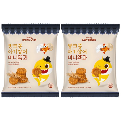 Pink Pong Baby Sangeo Mini Yak , 375 g, 2 Pack (퐁 상어 약)
