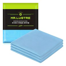 Miseuteoreoseuteo Peupesyeoneol Yuri Set Cha Ta 40 x 40 cm, Blue , 3 Pack (미스터러스터 프로페셔널 유리 세차 타월 40 x 40 cm, 블루, 3개)