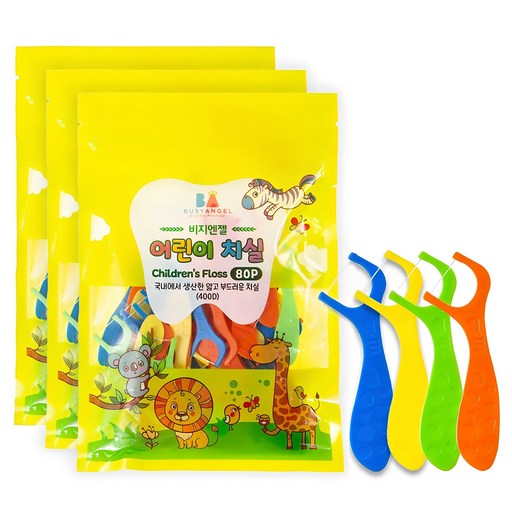 Bijien Gel Guknaesaengsan Kids Chisil , 80 Pack , 3 Pack (비지엔 국내생산 치실)