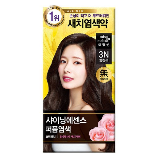 Mijyangsen Syaning Essence Saechijeonyong Yeomsaekje , 3 N Heukgalsaek , 1 Pack (미쟝센 샤닝 새치전용 염색제 흑갈색)