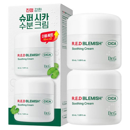 Dr.G Red Blemish Sika Soothing Cream , 50 ml, 2 Pack (닥터지 레드 블레미쉬 시카 수딩 크림, 50ml, 2개)
