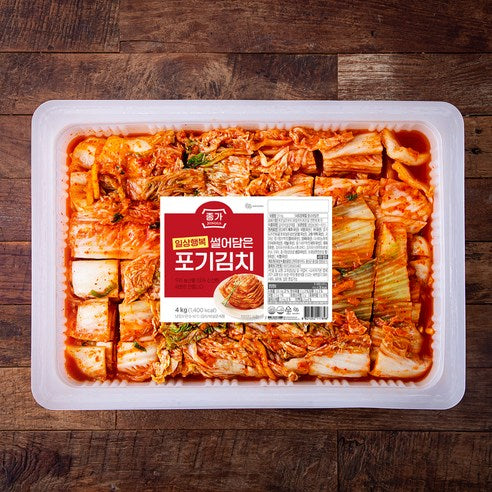 Jongga Sanghaengbok Sseoleodameun Whole Napa Kimchi , 4 kg, 1 Pack (종가 일상행복 썰어담은 포기김치, 4kg, 1개)
