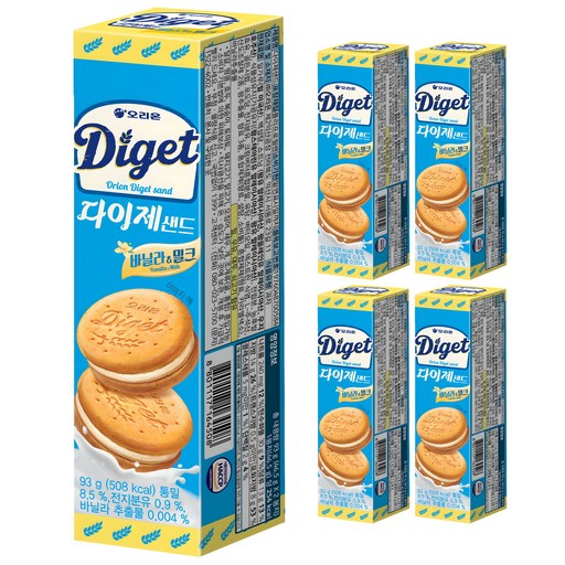 Orion Dajesaendeu Vanilla ＆ Milkeu , 93 g, 5 Pack (다제샌드 밀크)