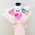 Toto Gomdol Inhyeong Binukkot Joleopsik Kkotdabal Types Bang Johwa Joleop Seonmul Set , 1 Pack , Pink , 40 cm (토이토 곰돌이 인형 비누꽃 졸업식 꽃다발 종이가방 조화 졸업 선물 세트, 1개, 핑크, 40cm)