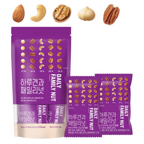 Harugyeon Paemilrineot 10 p, 200 g, 1 Pack (하루견과 패밀리넛 10p, 200g, 1개)