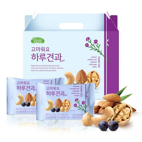 Harugyeon Gomawoyo Mikseuneot , 20 g, 30 Pack (하루견과 고마워요 믹스넛, 20g, 30개)