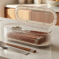 Mini Mo Ttukkeongit Cutlery Jeongriham , Cream White , 1 Pack (미니모 뚜껑있는 수저 정리함, 크림화이트, 1개)