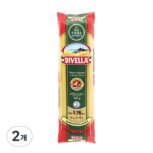 Dibelra Seupageti , 500 g, 2 Pack (디벨라 스파게티)