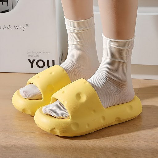 Beohauseu Cheese Mikkeureom Bangji Seulripeo , Cheese Yellow , 1 Pack (버하우스 미끄럼 방지 슬리퍼)