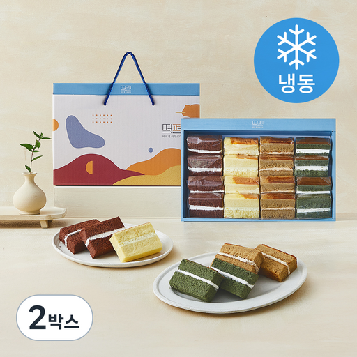 Rice Cake Pyeon Rice Keik Choko 35 g x 4 p + Sweet Potato 35 g x 4 p + Keopi 30 g x 4 p + Konggomul Ssuk 30 g x 4 p Seonmul Set ( Frozen ), 2 Box (편 케익 초코 커피 콩고물 쑥 선물)