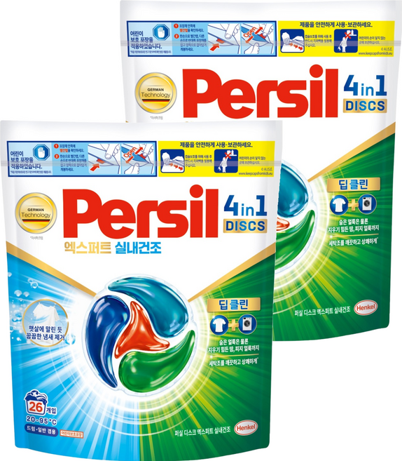 Peosil Diseukeu Ekseupeoteu Silnaegeonjo Kaepsyul Set Je , 26 Pack , 2 Pack (퍼실 디스크 엑스퍼트 실내건조 캡슐 제)