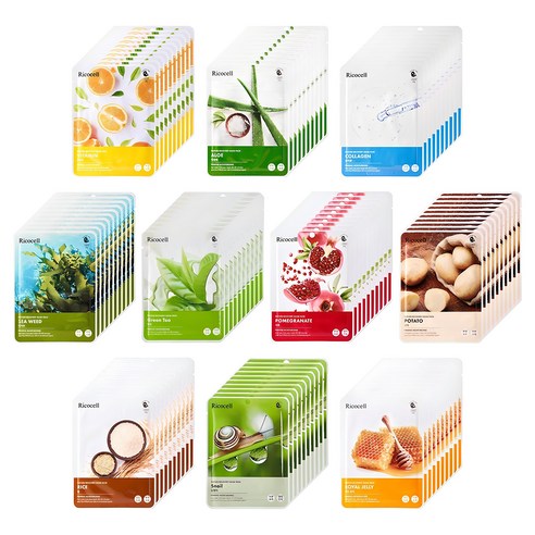 Rikosel Cheo Recovery Mask Pack 1 Beon Set , 100 Pack , 1 Pack (리코셀 네이처리커버리 마스크팩 1번 세트, 100개입, 1개)