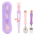 Rilpang Infant Deo MAC Seu Cutlery Set , Seunouraebit , Chopsticks + Seupun + Fork + Case , 1 Set (릴팡 유아용 더맥스 수저세트, 스노우래빗, 젓가락 + 스푼 + 포크 + 케이스, 1세트)