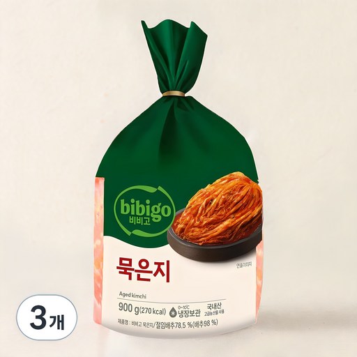 Bibigo Mukeunji , 900 g, 3 Pack (묵은지)