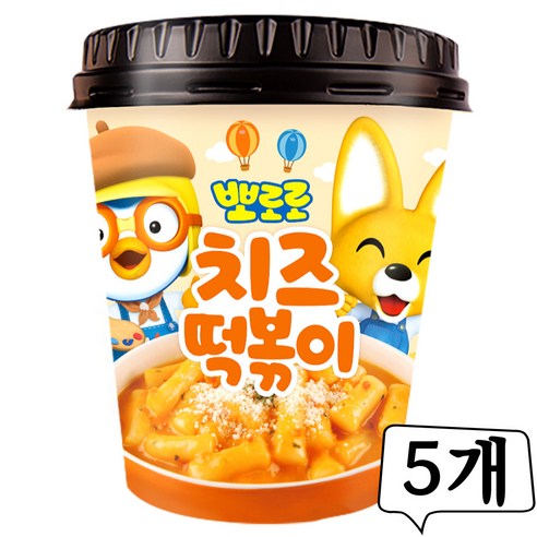 Ppo Cheese Tteokbokki 110 g , 5 Pack (뽀로로 치즈 떡볶이 110g (무료배송), 5개)