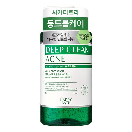 Haepibaseu Dipkeulrin Titeuri Akeu Keeo Olinwon Body Wosi Amatik Udi Scent , 900 g, 1 Pack (해피바스 딥클린 티트리 아크 케어 올인원 워시 아마틱 우디)