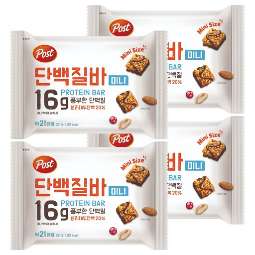 Packets Seuteu Protein Ba Mini 21 p, 231 g, 4 Pack (스트 바)