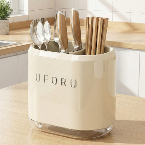 Yu Packets Yu Haepiwideoseu Mulppajim Cutlery Whole , 1 Pack (유포유 해피위더스 물빠짐 수저통, 1개)