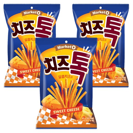 Maketo Cheese Tok Dalkom Cheese Flavor , 80 g, 3 Pack (마켓오 톡 달콤)
