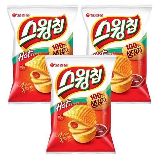 Orion Seuwingchip Bokeum Gochujang Flavor , 60 g, 3 Pack (스윙칩 볶음)